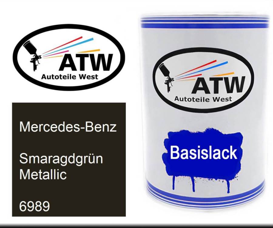 Mercedes-Benz, Smaragdgrün Metallic, 6989: 500ml Lackdose, von ATW Autoteile West.